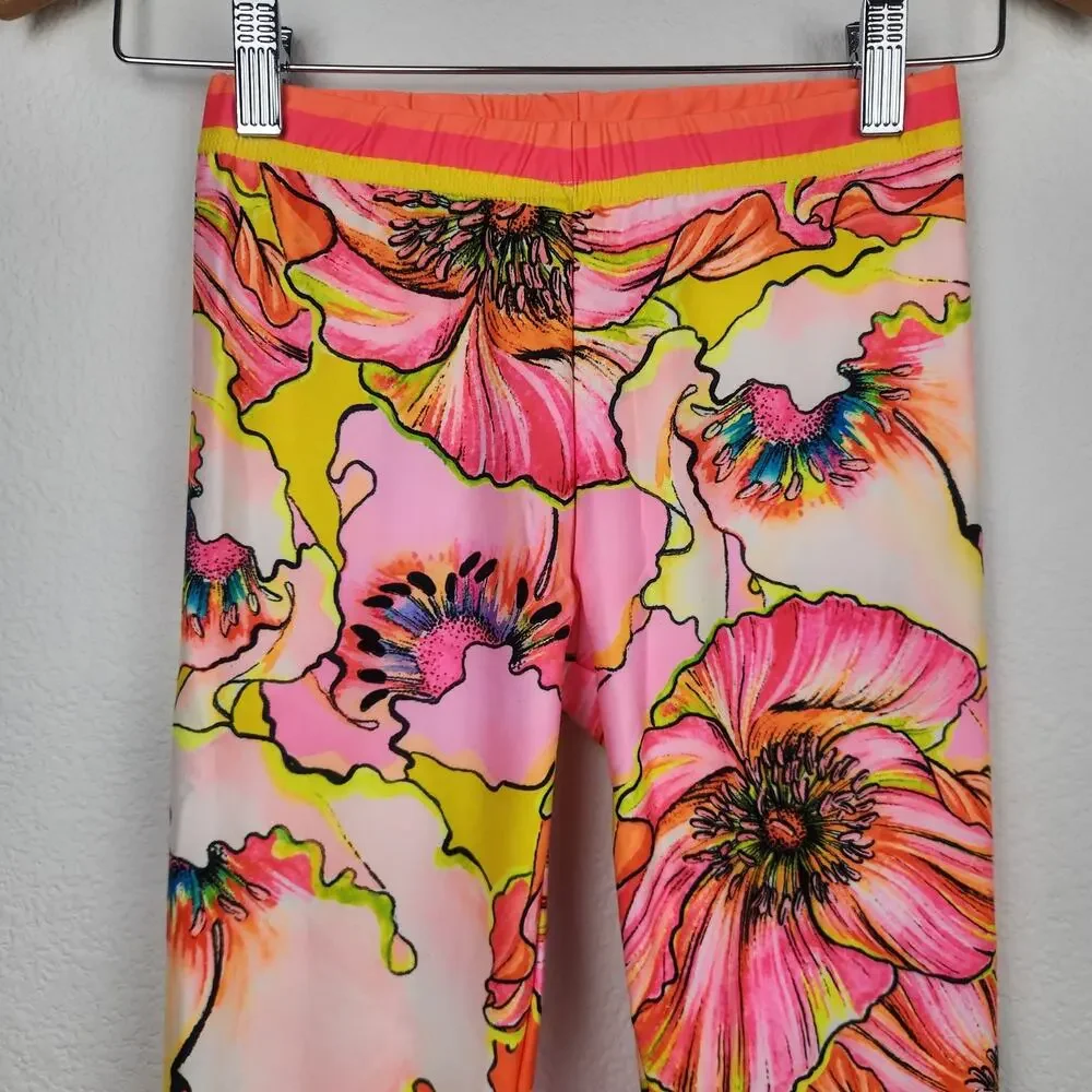 Agua Bendita Kids Swim Rashguard Leggings in Pink, Orange, Yellow